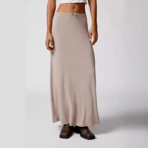 Women Fashion Solid Color Bow Lace Long Skirt