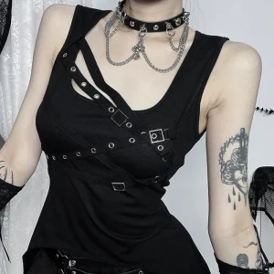 Gothic Women Street Flow Irregular Tanks