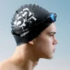 Fashion Adult Printing Waterproof Hair Care Silicone Swimming Cap
